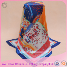 High quality customized hand-rolled edges printed satin scarf